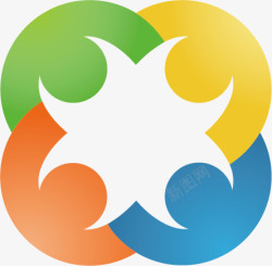 团队logo彩色剪纸logo图标高清图片
