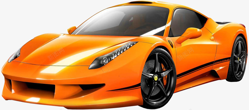 法拉利跑车png免抠素材_新图网 https://ixintu.com Ferrari 产品实物 橙色 法拉利 赛车 跑车