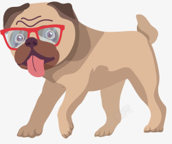 狗年戴着眼镜的小狗素材