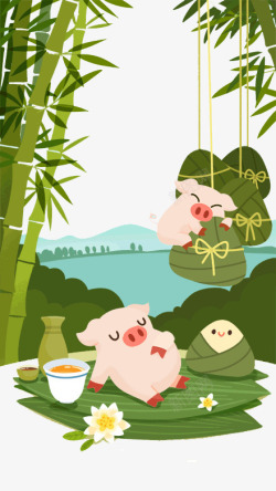 童话小猪粽子上的小猪高清图片