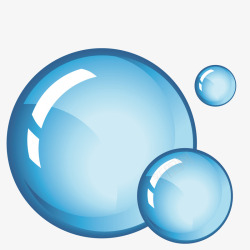 蓝色圆形水泡矢量图素材