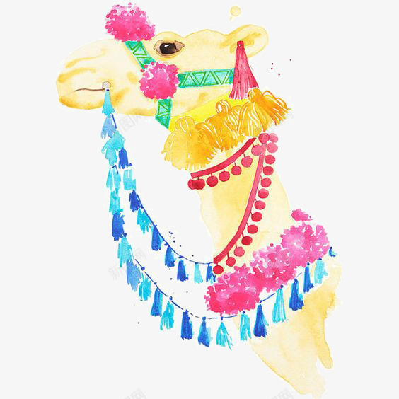 骆驼png免抠素材_新图网 https://ixintu.com 动物 卡通 手绘 插画 文艺 水彩 清新 骆驼