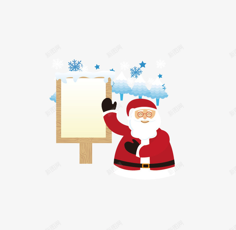 圣诞红色矢量图eps免抠素材_新图网 https://ixintu.com 写字板 圣诞老人 矢量写字板 雪花 矢量图