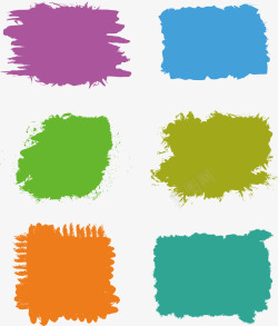 色彩刷多色油画笔刷矢量图高清图片