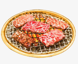 日式料理菜单手絵日式烤肉高清图片