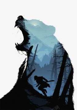 狩猎剪影猎豹高清图片
