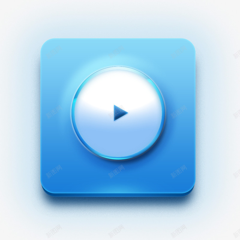 现代小清新播放按钮图标png_新图网 https://ixintu.com UI设计 图标设计 小清新 循环 循环播放 拟物 播放 播放器 现代 蓝色