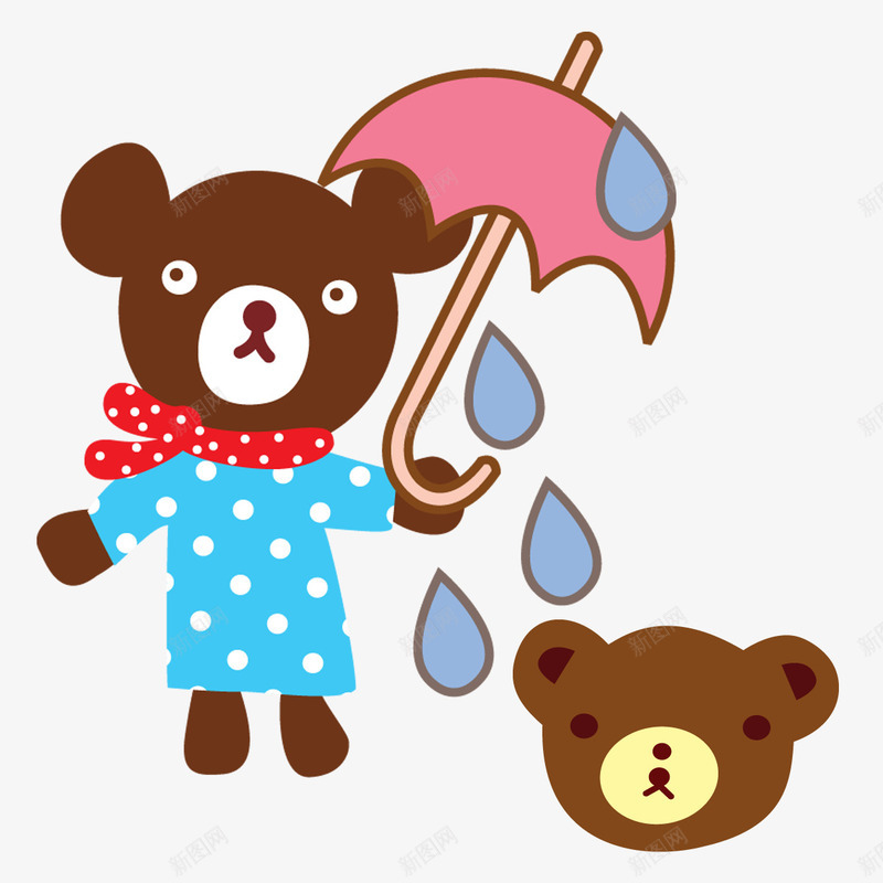 打伞的小熊png免抠素材_新图网 https://ixintu.com PNG图形 PNG装饰 卡通 玩具 装饰 雨伞