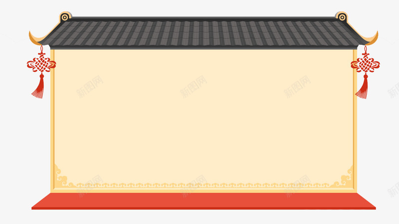 中国风墙面公告框显示框墙壁png免抠素材_新图网 https://ixintu.com 中国风 公告 墙壁 墙面 显示