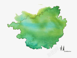 广西地图图片广西壮族自治区水墨地图高清图片