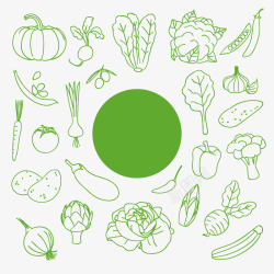 无缝海报背景新鲜蔬菜无缝背景手绘圆环高清图片