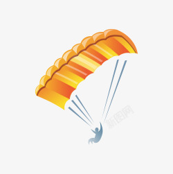 卡通手绘飞翔的降落伞素材