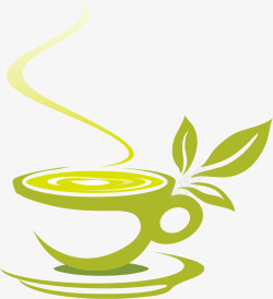 抹茶奶绿热腾腾的绿茶高清图片