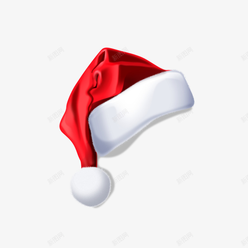 圣诞老人帽png免抠素材_新图网 https://ixintu.com 圣诞 圣诞老人 手绘 红白帽