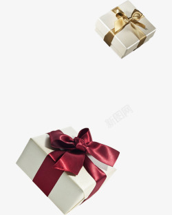礼物盒两个漂浮的礼物盒高清图片
