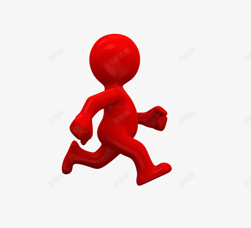 奔跑的3D小人png免抠素材_新图网 https://ixintu.com 3D人物 奔跑 火柴人奔跑 红色