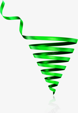螺旋装饰绿色螺旋彩带丝带漏斗装饰高清图片
