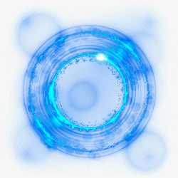 梦幻的光圈蓝色环形效果高清图片
