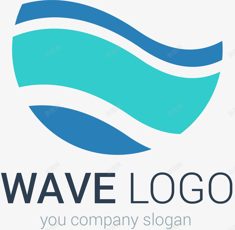 蓝色标识logo图标png_新图网 https://ixintu.com 圆形logo设计 水面 波浪曲线 波浪线 海浪logo 海浪曲线 海浪线 蓝色图标 蓝色线条