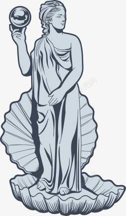 阿佛洛狄忒浅色雕塑卡通风格女神矢量图高清图片