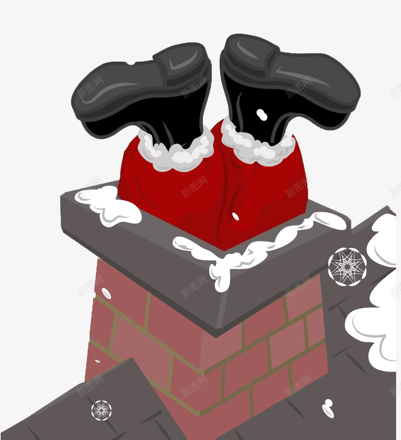 钻烟囱的圣诞老人psd免抠素材_新图网 https://ixintu.com 创意设计 圣诞老人 时尚元素 流行元素 烟囱