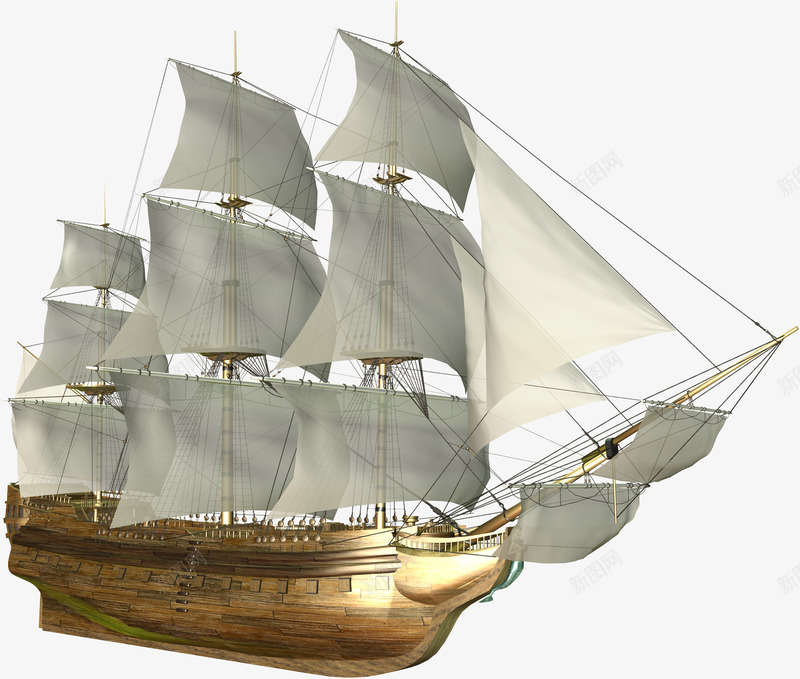 轮船png免抠素材_新图网 https://ixintu.com 免抠 大船 海 素材 船帆 装饰 设计 轮船