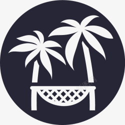 黑白椰子树icon去玩首页出境游矢量图图标高清图片