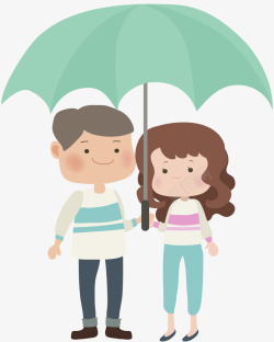 打一把伞的情侣共同撑一把伞的情侣高清图片