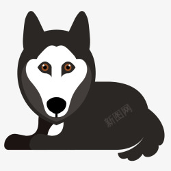 黑色狼狗黑色的卡通小狼狗高清图片