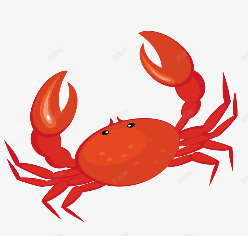 红色螃蟹矢量图eps免抠素材_新图网 https://ixintu.com 海鲜 矢量素材 红色 螃蟹 矢量图
