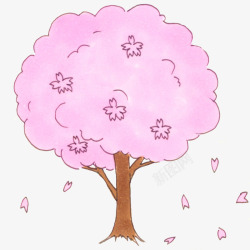 粉色浪漫樱花树木素材
