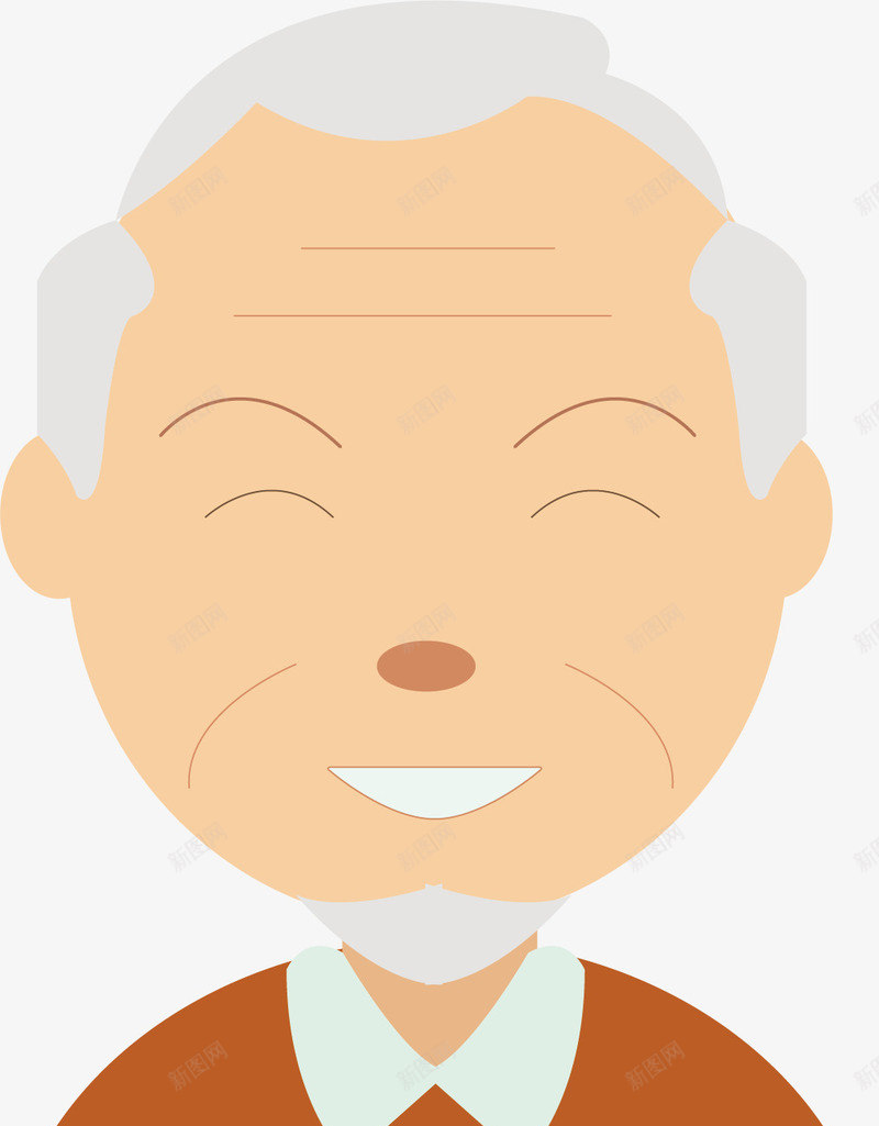 微笑的老人png免抠素材_新图网 https://ixintu.com 卡通手绘 微笑 水彩 男人 男士 老人 老头 老爷爷