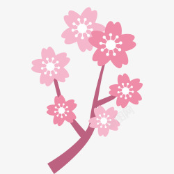 母亲节扁平粉色花朵装饰插画矢量图素材