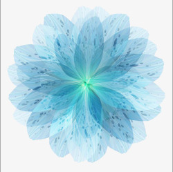 蓝色梦幻对称花朵素材