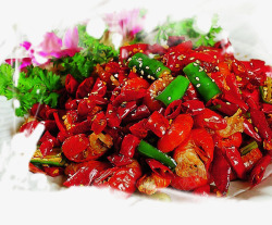 红椒炒大虾素材