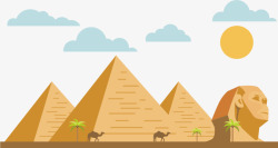 古埃及金字塔卡通矢量图高清图片