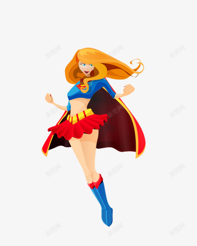超人少女png免抠素材_新图网 https://ixintu.com 少女卡通 时尚卡通 美国 美女 超人