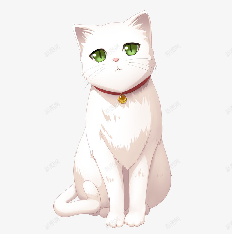 可爱的小猫png免抠素材_新图网 https://ixintu.com 卡通 可爱 听话 小猫 白猫