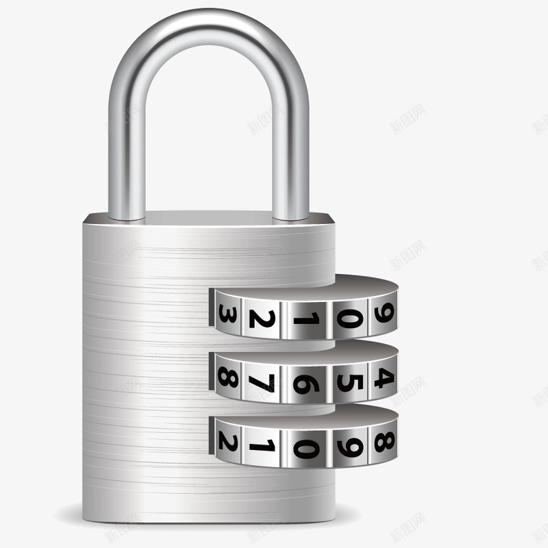 密码锁矢量图eps免抠素材_新图网 https://ixintu.com 密码箱锁 手绘 金属锁 铁锁 银锁 矢量图