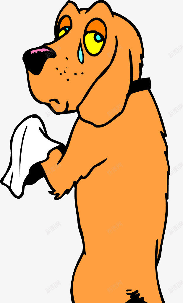 可爱的小狗png免抠素材_新图网 https://ixintu.com 卡通 可爱的 失落的 失落的人 小狗 橘色的 白色 简笔