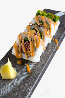 日式沙拉知心培根壽司高清图片