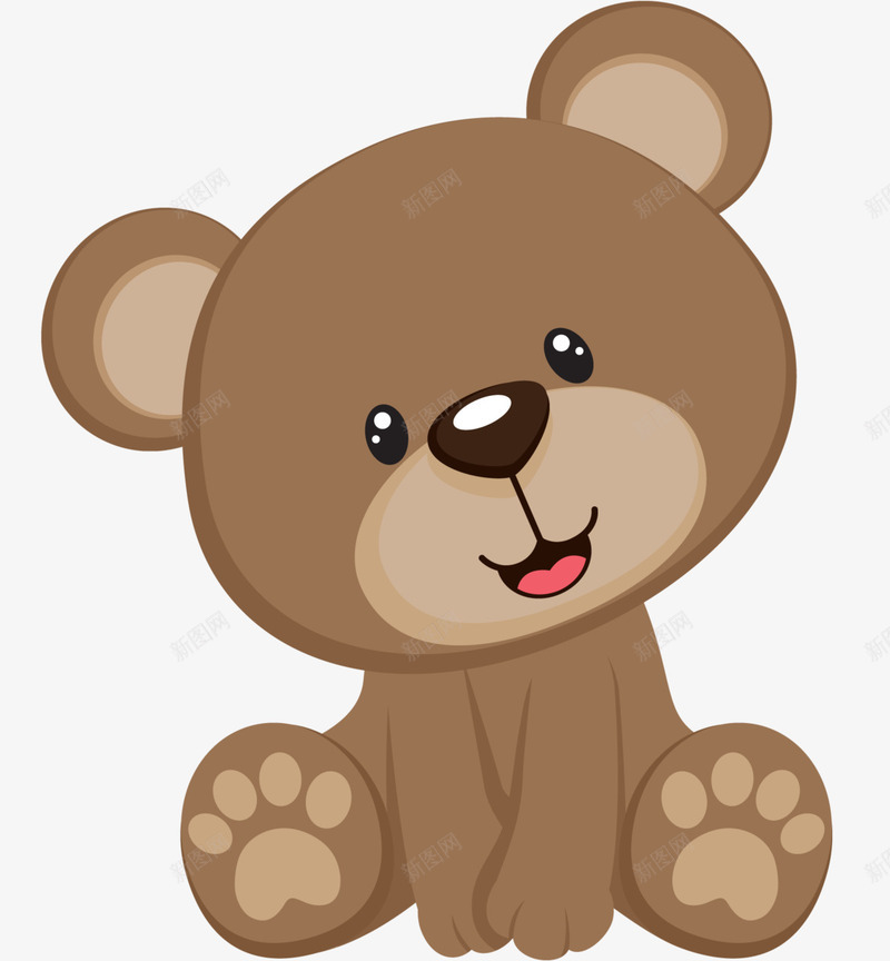 可爱的小熊宠物图png免抠素材_新图网 https://ixintu.com 动物 卡通手绘 可爱 图案 宠物 小熊 微笑 棕色 棕色的绒毛 水彩 黑色鼻子