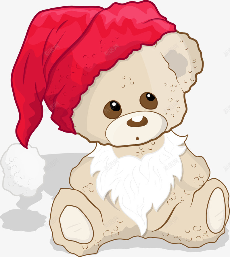 卡通带圣诞帽的小熊娃娃png免抠素材_新图网 https://ixintu.com 卡通手绘 可爱 圣诞帽 小熊 布娃娃