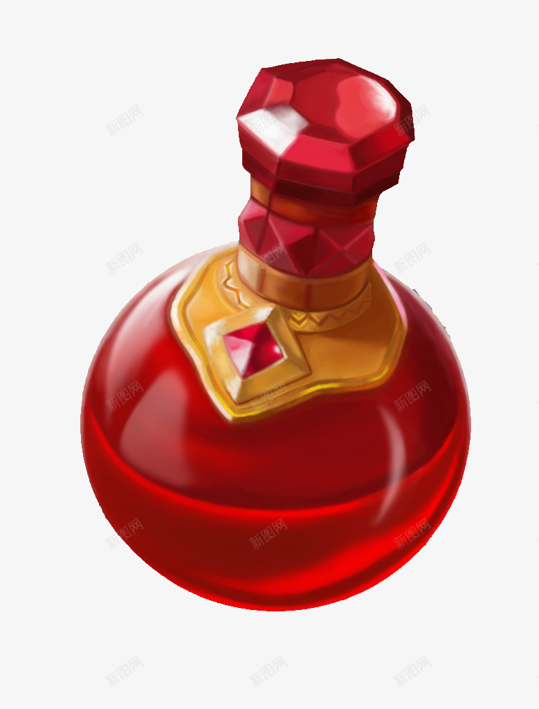 红色水晶香水瓶png免抠素材_新图网 https://ixintu.com 奢侈品 游戏 红色 红色水晶 香水瓶