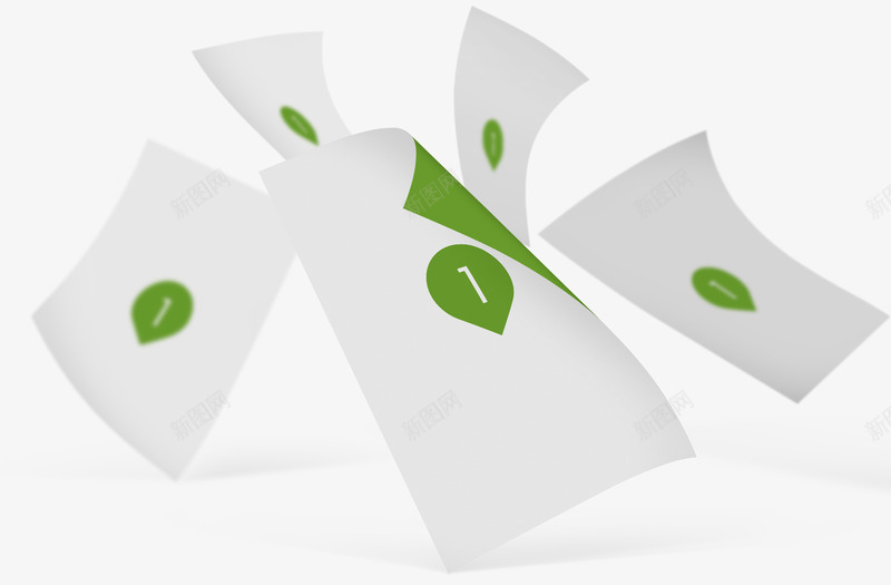 白色卷边纸张png免抠素材_新图网 https://ixintu.com 卷起的纸 卷边 手绘 文案 文案背景 白纸 白色 纸张 绿色