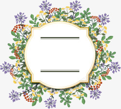 白色小清新花朵装饰标题框素材
