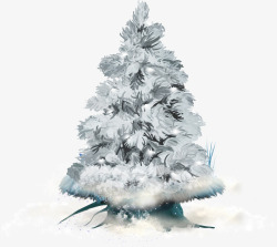 冰雪树枝冰雪覆盖的松树高清图片