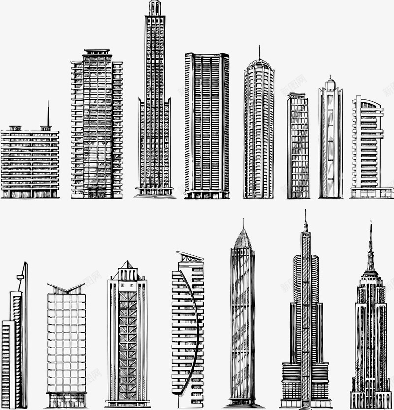 黑色的高楼png免抠素材_新图网 https://ixintu.com 地产 城市 城镇 建筑 房子 都市 高楼 黑色高楼