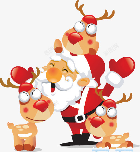 圣诞老人麋鹿圣诞大全png免抠素材_新图网 https://ixintu.com 圣诞 圣诞老人 大全 素材 麋鹿