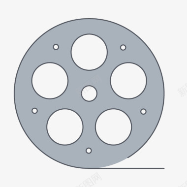 极简线条电影院录影带图标图标